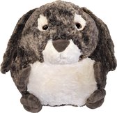 Cozy Time Konijn knuffelkussen en handwarmer bruin/grijs/wit