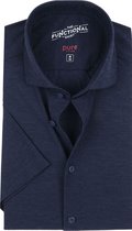 Pure - Short Sleeve The Functional Shirt Navy - Maat 42 - Modern-fit