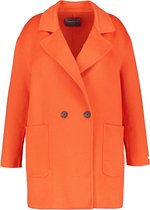 SAMOON Dames Korte mantel met reverskraag Glowing Orange-44