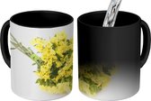 Magische Mok - Foto op Warmte Mok - Boeket met gele Limonium bloemen - 350 ML - Uitdeelcadeautjes