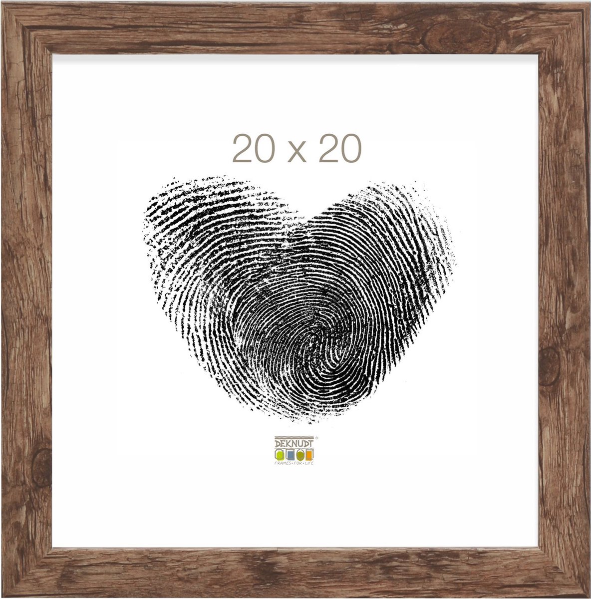 Deknudt Frames fotolijst S45RH3 - bruin - hout - 20x20 cm