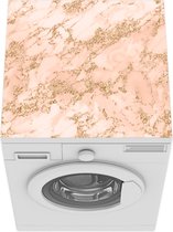 Wasmachine beschermer mat - Marmer - Roze - Goud - Breedte 60 cm x hoogte 60 cm