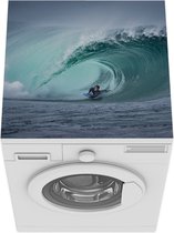 Wasmachine beschermer mat - Surfer in grote golf - Breedte 60 cm x hoogte 60 cm