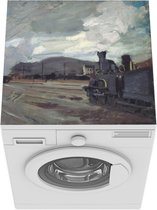 Wasmachine beschermer mat - Het treinstation in Argenteuil - Claude Monet - Breedte 60 cm x hoogte 60 cm