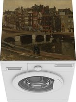 Wasmachine beschermer mat - Het Rokin in Amsterdam - Schilderij van George Hendrik Breitner - Breedte 60 cm x hoogte 60 cm