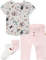 Noppies - kledingset - 4delig - broek roze - shirt gebloemd - 2p sokjes - Maat 62