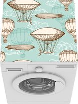 Wasmachine beschermer mat - Vintage - Luchtballon - Kinderen - Patronen - Breedte 60 cm x hoogte 60 cm