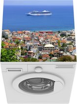 Wasmachine beschermer mat - Zakynthos - Stad - Boot - Breedte 60 cm x hoogte 60 cm