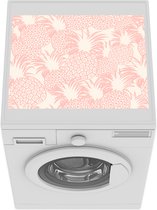 Wasmachine beschermer mat - Hawaï - Ananas - Roze - Pastel - Patroon - Breedte 55 cm x hoogte 45 cm