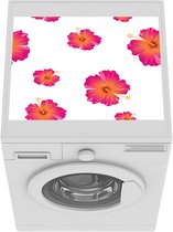 Wasmachine beschermer mat - Tropisch patroon met hibiscus - Breedte 55 cm x hoogte 45 cm