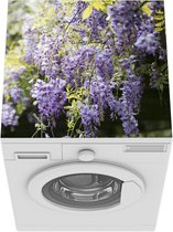 Wasmachine beschermer mat - Blauwe regen in de zon - Breedte 60 cm x hoogte 60 cm