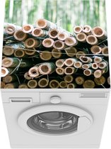 Wasmachine beschermer mat - Stapel gesneden bamboe Arashiyama - Breedte 60 cm x hoogte 60 cm