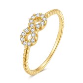 Twice As Nice Ring in 18kt verguld zilver, infinity met zirkonia  52