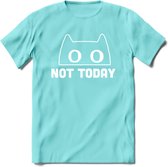Not Today - Katten T-Shirt Kleding Cadeau | Dames - Heren - Unisex | Kat / Dieren shirt | Grappig Verjaardag kado | Tshirt Met Print | - Licht Blauw - XXL