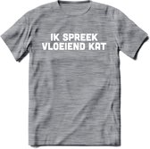 Ik Spreek Vloeiend Kat - Katten T-Shirt Kleding Cadeau | Dames - Heren - Unisex | Kat / Dieren shirt | Grappig Verjaardag kado | Tshirt Met Print | - Donker Grijs - Gemaleerd - S