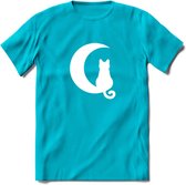 Nacht Wacht - Katten T-Shirt Kleding Cadeau | Dames - Heren - Unisex | Kat / Dieren shirt | Grappig Verjaardag kado | Tshirt Met Print | - Blauw - M
