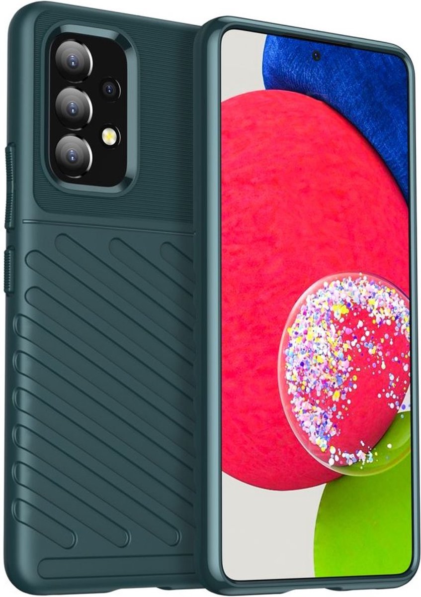 Samsung Galaxy A53 Hoesje TPU Thunder Design Back Cover Groen
