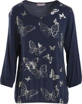 Cassis Dames T-shirt met goudkleurige vlinders - T-shirt - Maat 38