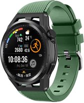 Siliconen Smartwatch bandje - Geschikt voor Strap-it Huawei Watch GT Runner siliconen bandje  - legergroen - GT Runner - 22mm - Strap-it Horlogeband / Polsband / Armband