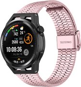 Stalen Smartwatch bandje - Geschikt voor Strap-it Huawei Watch GT Runner roestvrij stalen band - rosé pink - GT Runner - 22mm - Strap-it Horlogeband / Polsband / Armband