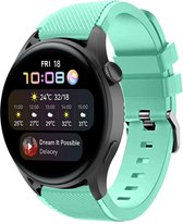 Siliconen Smartwatch bandje - Geschikt voor  Huawei Watch 3 - Pro siliconen bandje - aqua - Strap-it Horlogeband / Polsband / Armband