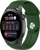 Siliconen Smartwatch bandje - Geschikt voor  Huawei Watch 3 - Pro sport band - legergroen - Strap-it Horlogeband / Polsband / Armband