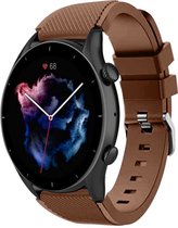 Siliconen Smartwatch bandje - Geschikt voor  Amazfit GTR 3 - Pro siliconen bandje - koffiebruin - GTR 3 & GTR 3 Pro - Strap-it Horlogeband / Polsband / Armband
