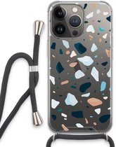 Case Company® - iPhone 13 Pro hoesje met Koord - Terrazzo N°13 - Telefoonhoesje met Zwart Koord - Extra Bescherming aan alle Kanten en Over de Schermrand