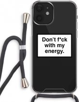 Case Company® - iPhone 12 mini hoesje met Koord - My energy - Telefoonhoesje met Zwart Koord - Extra Bescherming aan alle Kanten en Over de Schermrand