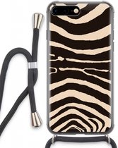 Case Company® - iPhone 7 PLUS hoesje met Koord - Arizona Zebra - Telefoonhoesje met Zwart Koord - Extra Bescherming aan alle Kanten en Over de Schermrand