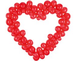 Partydeco - Ballonnen - Ballonnenboog hart rood