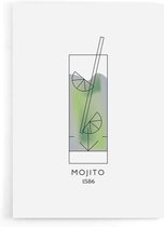 Walljar - Mojito Cocktail - Muurdecoratie - Poster