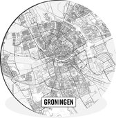 WallCircle - Schilderij - Stadskaart Groningen En - Multicolor - 30 X 30 Cm