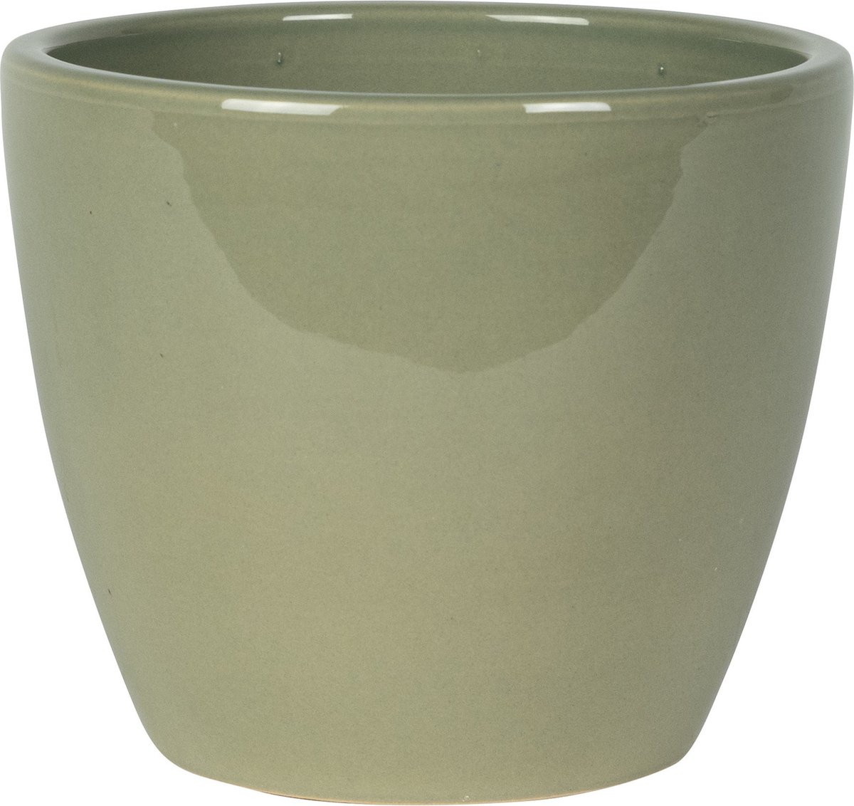 Ter Steege Bloempot - groen - Scandinavische look - glanzend - keramiek - 16 x 13 cm