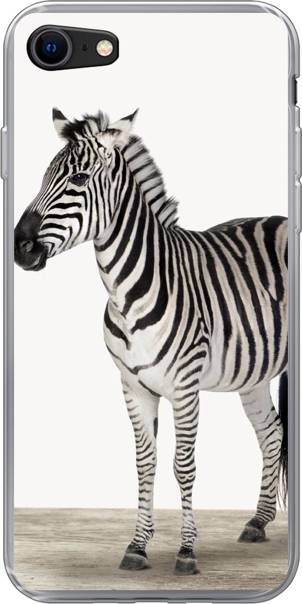 Telefoonhoesje Geschikt voor iPhone 8 hoesje - Zebra - Meisjes - Dieren - Kinderen - Jongens - Siliconen Telefoonhoesje Telefoonhoesje