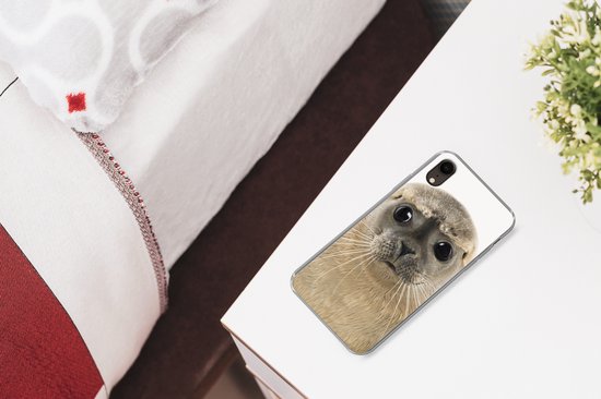Coque pour iPhone XR - Garçons - Phoque - Grands yeux - Enfants - Garçons - Filles - Coque de téléphone en Siliconen