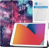 Tablet hoes & 2-Pack Screenprotector geschikt voor iPad 2021 / 2020 / 2019 - 10.2 Inch - Auto Wake/Sleep functie - Galaxy