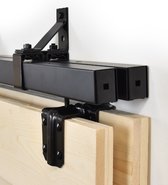 Barnwoodweb schuifdeursysteem box track - dubbel - met extra deurpakket en plafondmontageset -zwart - 200 cm