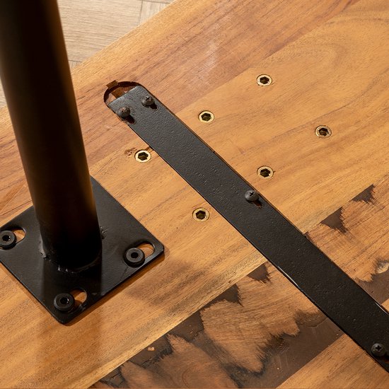 Bronx71® Eetkamertafel boomstam Richy acaciahout verstelbare tafelpoten ...