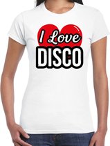 I love disco verkleed t-shirt wit voor dames - discoverkleed / party shirt - Cadeau voor een disco liefhebber XXL