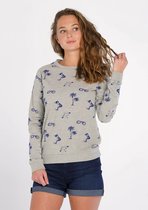 J&JOY - Sweatshirt Vrouwen 05 Sydney Grey Melange And Blue Aop