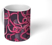 Mok - Koffiemok - Slang - Jungle - Roze - Patronen - Mokken - 350 ML - Beker - Koffiemokken - Theemok