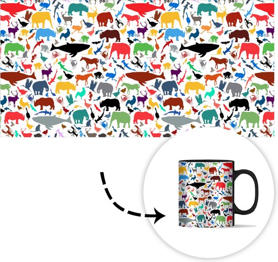 Mug Magique - Photo sur Mugs Chauffants - Mug à Café - Arc-en-Ciel - Animaux - Motifs - Enfants - Mug Magic - Tasse - 350 ML - Mug à Thé