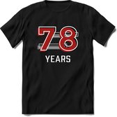 78 Years - Feest kado T-Shirt Heren / Dames - Rood / Grijs - Perfect Verjaardag Cadeau Shirt - grappige Spreuken, Zinnen en Teksten. Maat S