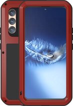 Samsung Galaxy S22 Plus (S22+) Hoes - Love Mei - Metalen Extreme Protection Case - Rood - GSM Hoes - Telefoonhoes Geschikt Voor: Samsung Galaxy S22 Plus (S22+)