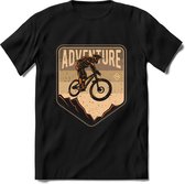 Adventure | TSK Studio Mountainbike kleding Sport T-Shirt | Bruin | Heren / Dames | Perfect MTB Verjaardag Cadeau Shirt Maat M