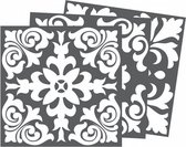 muursticker renaissance 15 cm PVC grijs/wit 24 stuks