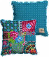sierkussen Peonia 48 x 48 cm polyester blauw