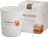 geurkaars Accents Lounge Luxury 9,2 cm glas/wax wit