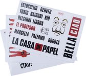 gadgetstickers La Casa De Papel zwart/rood 32 stuks